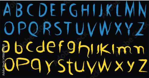 Handwritten Alphabet Font Uppercase and Lowercase Letters – Creative Typography Set for Educational Learning Materials and Modern Branding Design.