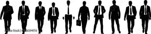 Professional Businessmen Silhouettes Collection Representing Corporate Leadership Career Success Executive Teamwork And Professional Development In Modern Business Management Office Environment