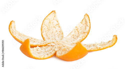 Fotografie Peel of fresh tangerine isolated on white