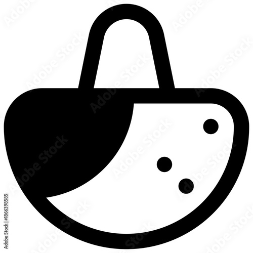 Mortar and pestle. Outlined stroke vector icon with black-filled details.