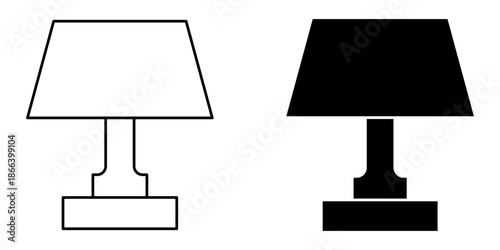 lamp set icon on whie background