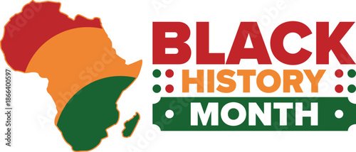 Black History Month. African American History. Celebrated annual. February and October. Poster, card, banner, background. Vector illustration