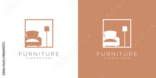 Furniture logo design vector with creative modern concept style
