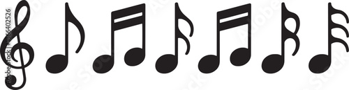 musical symbols Music Notes and Treble Clef Notation Icons