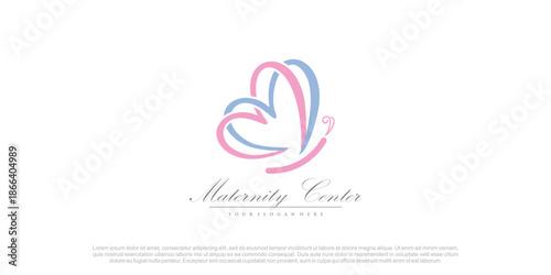 Butterfly logo design vector for maternity style with creative unique concept