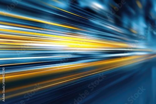 Wallpaper Mural Dynamic, abstract streaks of gold, blue, and white create a sense of speed and movement Torontodigital.ca