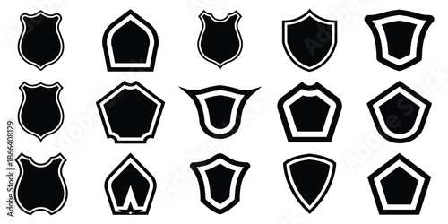 Vintage Security Shield Icons – Protection, Safety, Badge, and Emblem Vector Collection