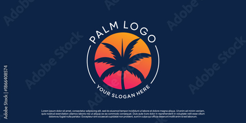 Palm logo design vector with creative simple and unique concept