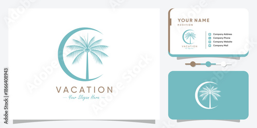 Palm logo design vector with creative simple and unique concept