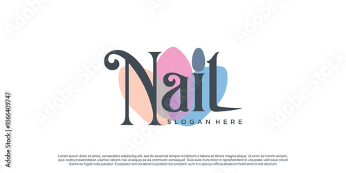 Nail logo design vector for beauty or lifestyle with unique concept