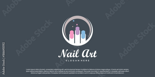 Nail logo design vector for beauty or lifestyle with unique concept