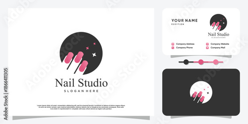 Nail logo design concept for beauty with creative element style