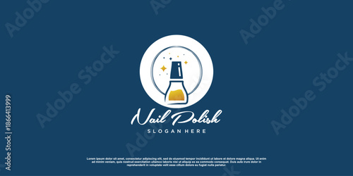 Nail polish logo design vector with creative unique style
