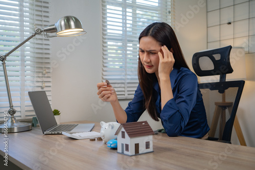 Obraz na plátne Business professionals are stressed out reviewing accounting records, dealing wi