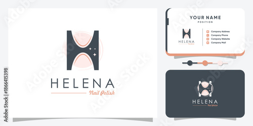 Nail polish logo design vector with creative unique style