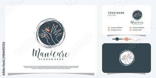 Nail polish logo design vector with creative unique style