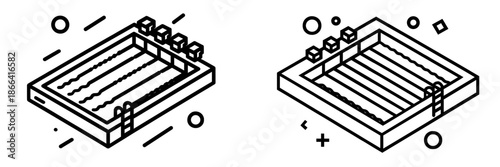 Minimalist vector illustration of a modern boxing ring design