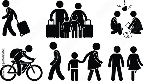 People icons representing travel and family