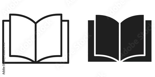 Open book icons vector illustration with simple and clean design, perfect for web interfaces, educational websites, online learning tools, e-book apps, library graphics
