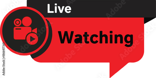 Simple icon of live watching on isolated on transparent background