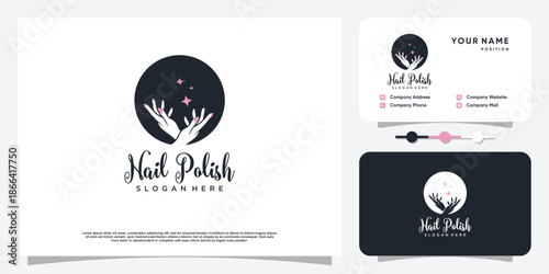 Nail logo design vector for beauty and care with unique concept
