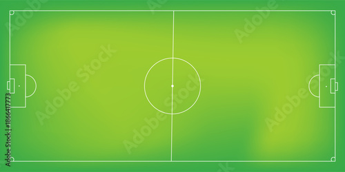 Football fields top view. Soccer grass fields with chalk lines. Green grass field background. Vector Football - Soccer Field. Scheme and marking of the football field, soccer field.