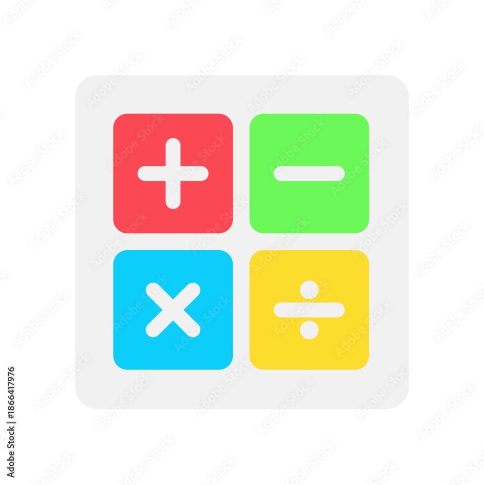 Obraz premium Math Symbols Flat Design Icon