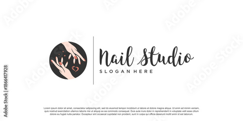 Nail logo design vector for beauty and care with unique concept