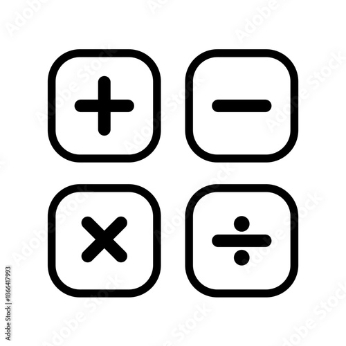 Math Symbols Flat Design Icon