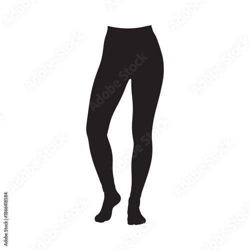 Black leggings on a woman s lower body