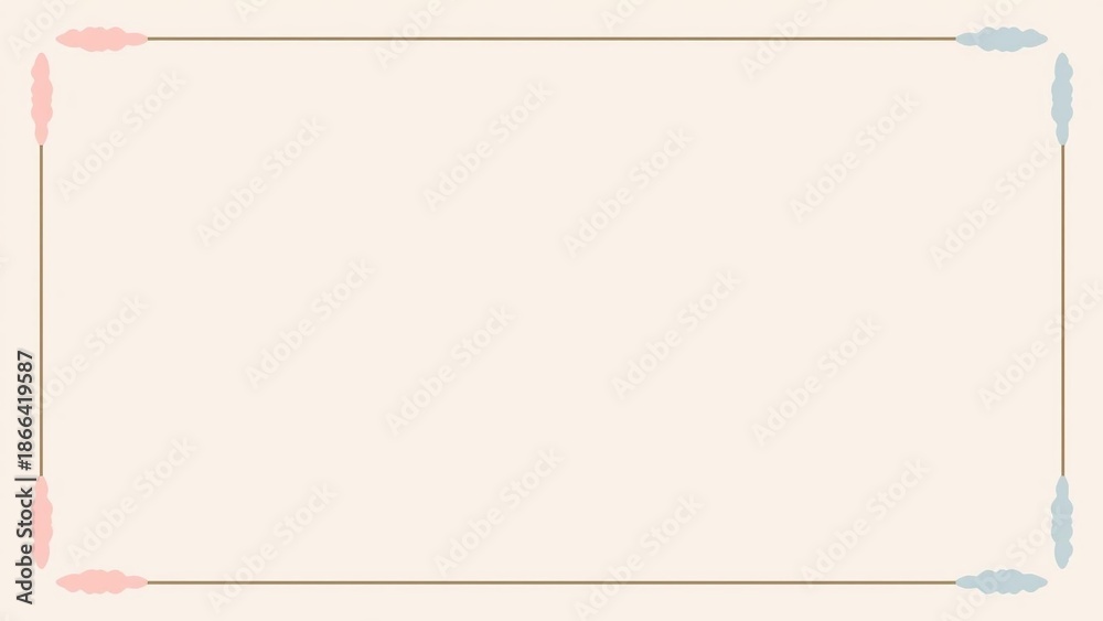 Obraz premium Minimalist Elegant Thin Line Frame Background on Warm Beige Paper Texture for Formal Business Certificate or Wedding Invitation