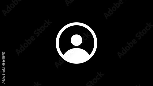 Generic user profile icon on black background