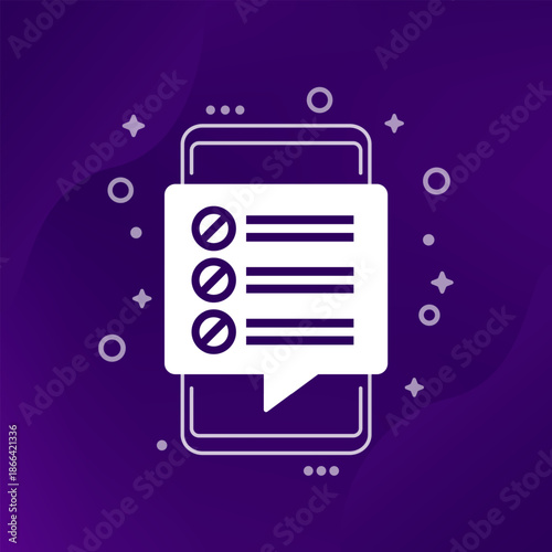 blacklist icon with a mobile phone, vector