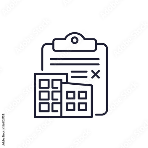 housing zoning regulations line icon on white