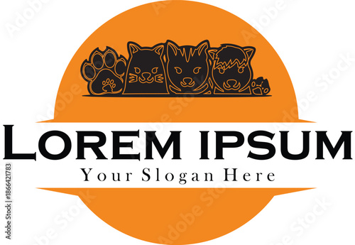 Vintage Bookstore and Coffee Café Logo Design with Stacked Books Illustration and Warm Orange Circular Badge for Literary Brands