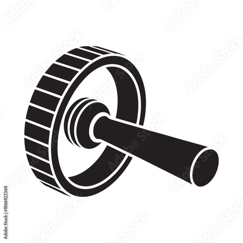 Black and white illustration of a dumbbell weight