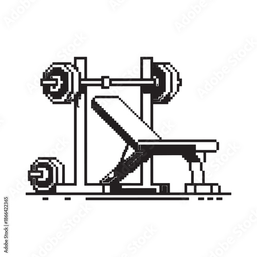Weight bench press machine with barbell and dumbbell