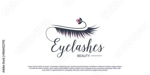 Eyelashes logo design for woman beauty style