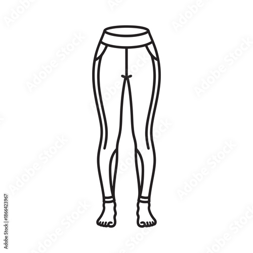Black and white illustration of women s leggings