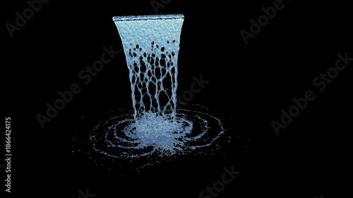 Isolated Medium Waterfall with a Small flow on a black background