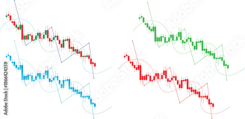 Professional Stock Market Candlestick Chart Analysis With Trend Lines And Trading Indicators Vector Illustration