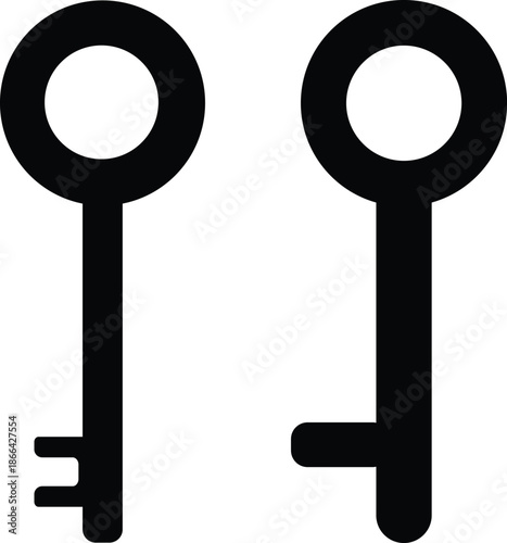 key icon set. Security access symbols. private protection and privacy signs. House key and padlock icons
