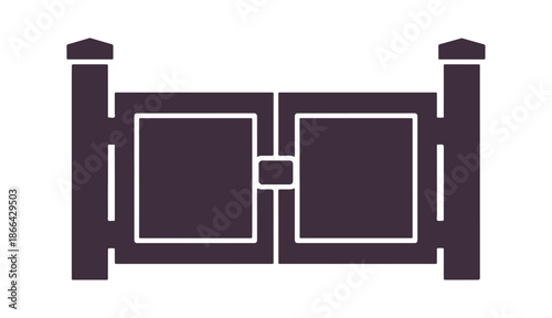 Gate icon. A black silhouette. Front view. A vector simple flat graphic illustration. An isolated object on a white background. Isolate
