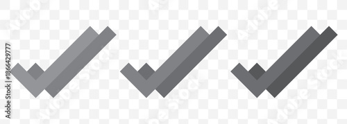 Double check mark icons in black and blue representing confirmation and verification. Double check icon tick symbol confirmation, approval, success icons. Check mark icon 