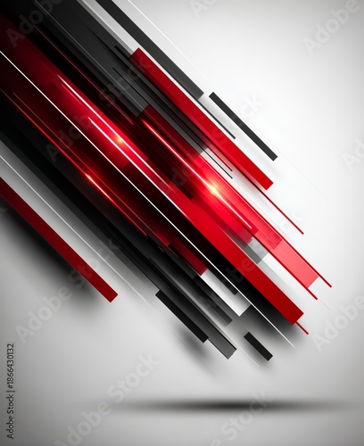 Red and black striped design with white lines. The design is abstract and has a modern feel to it