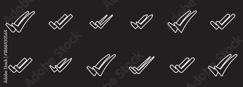 Double check Icon  on Dark or Black Background. EPS 10.