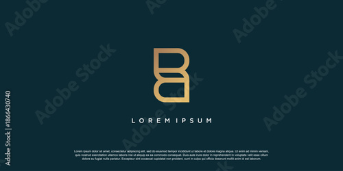 Letter B logo design template with simple and unique