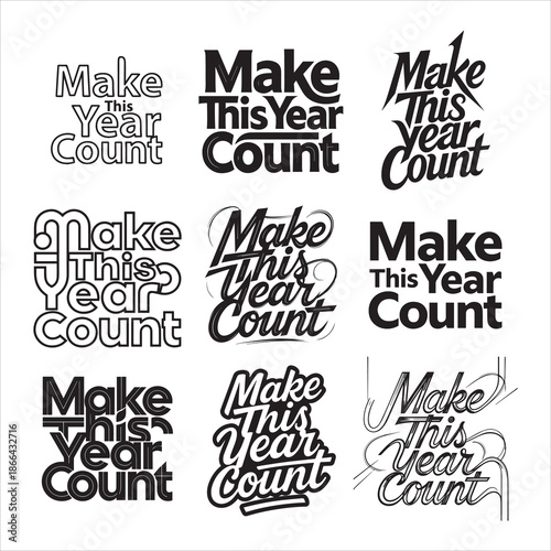 Inspirational Make This Year Count Handwritten Style