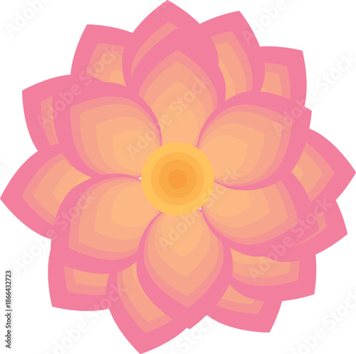 Pink and orange lotus flower in full bloom, displaying its intricate petals and vibrant center