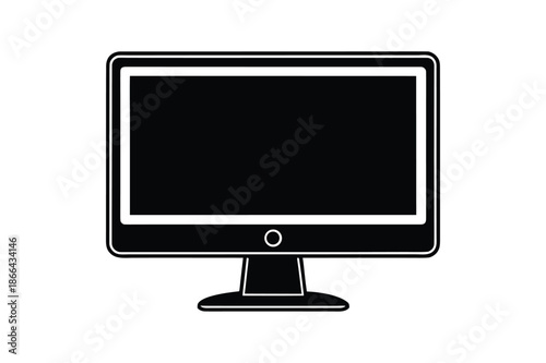 Desktop Monitor with Stand and Clean Screen Vector Illustration